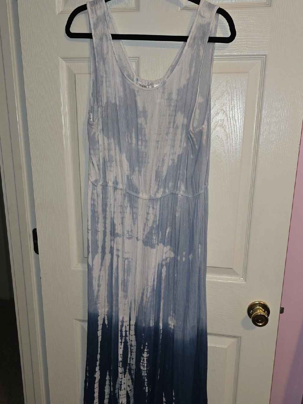 Kaktus Ombre Maxi Dress in Light Blue and White